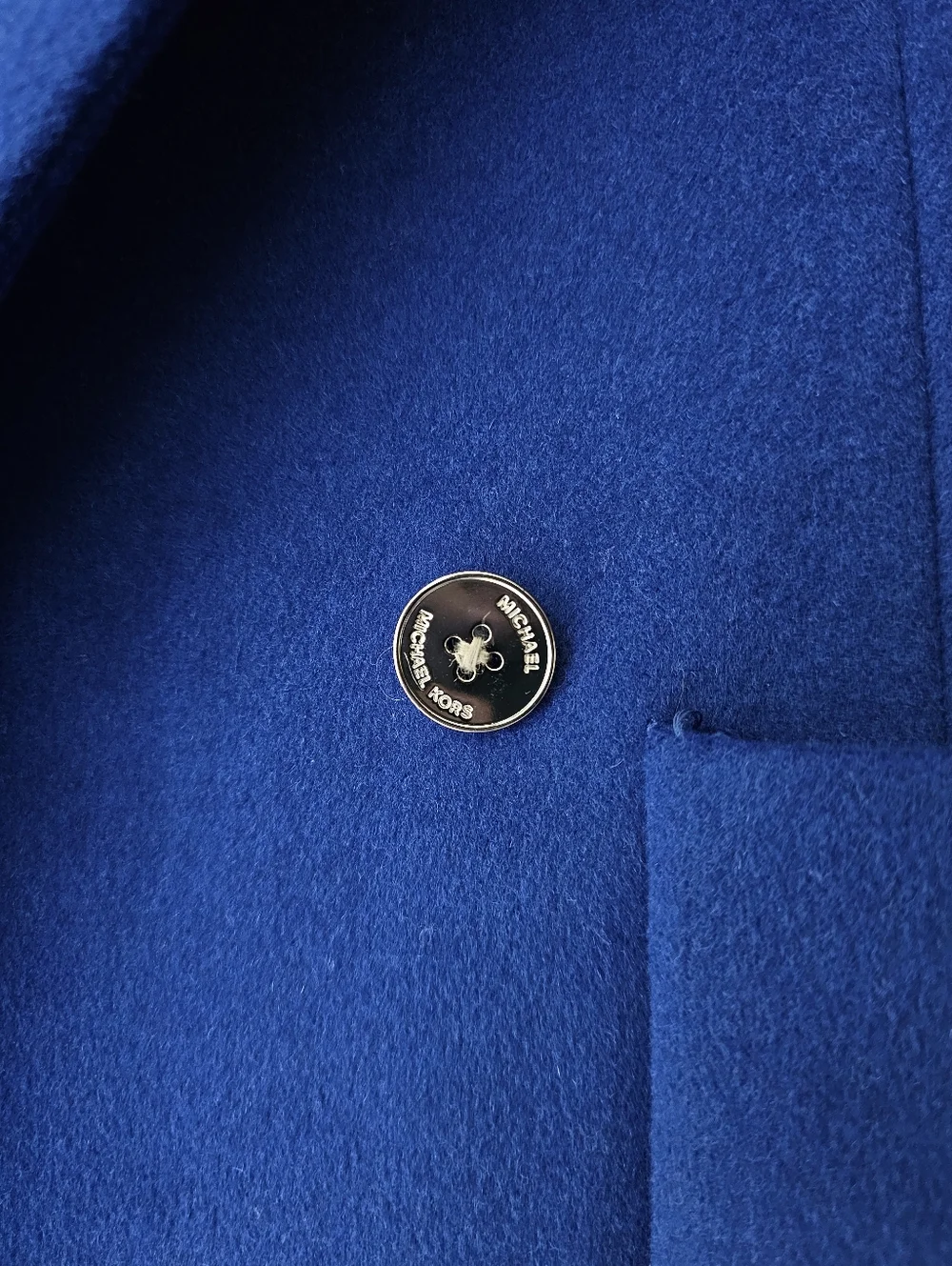 Michael Kors Wool Blend Royal Blue Officers Coat